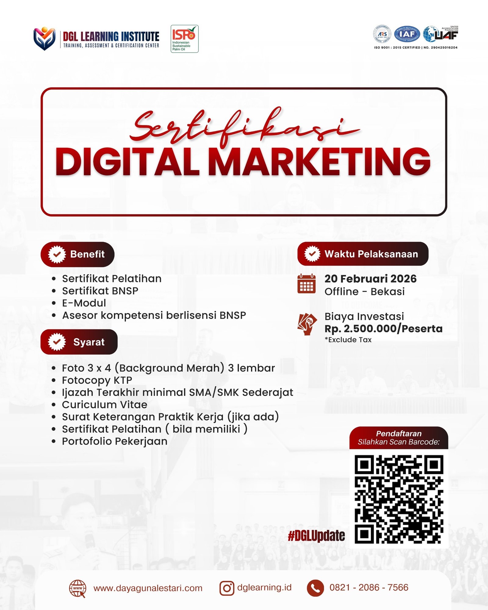DGL Learning Institute Buka Sertifikasi Digital Marketing Bersertifikasi BNSP, Siap Cetak Talenta Pemasaran Digital Kompeten