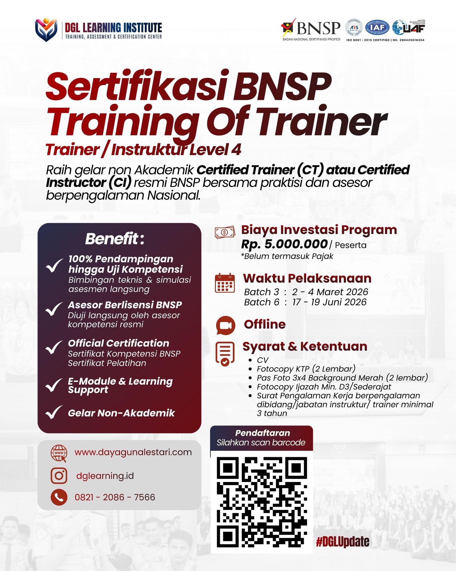 Raih Pengakuan Nasional, DGL Learning Institute Hadirkan Sertifikasi BNSP Certified Trainer 2026