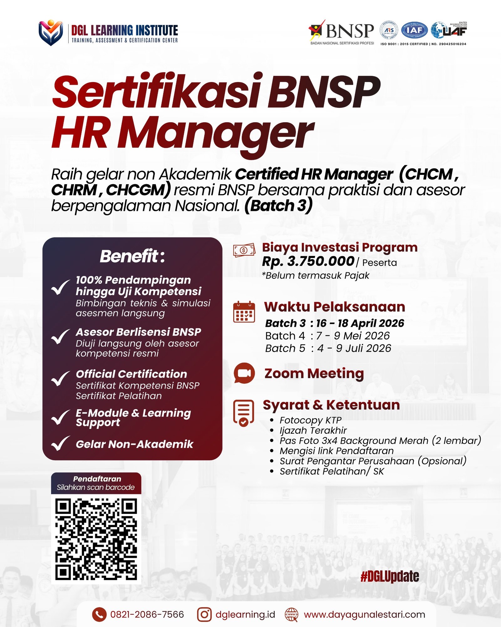 Tingkatkan Karier di Bidang SDM! Raih Sertifikasi Resmi BNSP sebagai HR Manager Bersama DGL Learning Institute